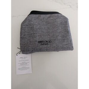 Jimmy Choo Grey Travel Size Bag Elegant Toiletry Pouch, 9" x 5" x 4"
